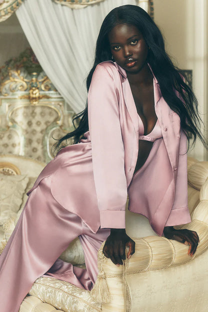 Silk Luminous Button Up