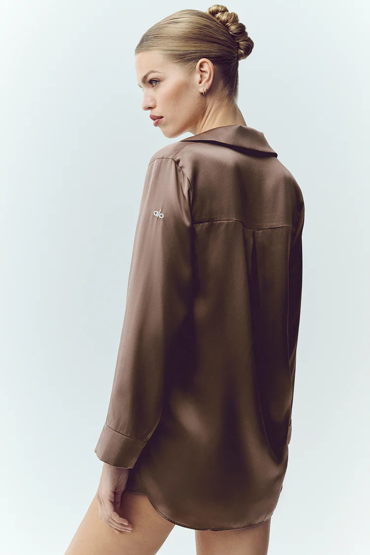 Silk Luminous Button Up