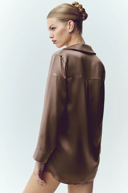 Silk Luminous Button Up