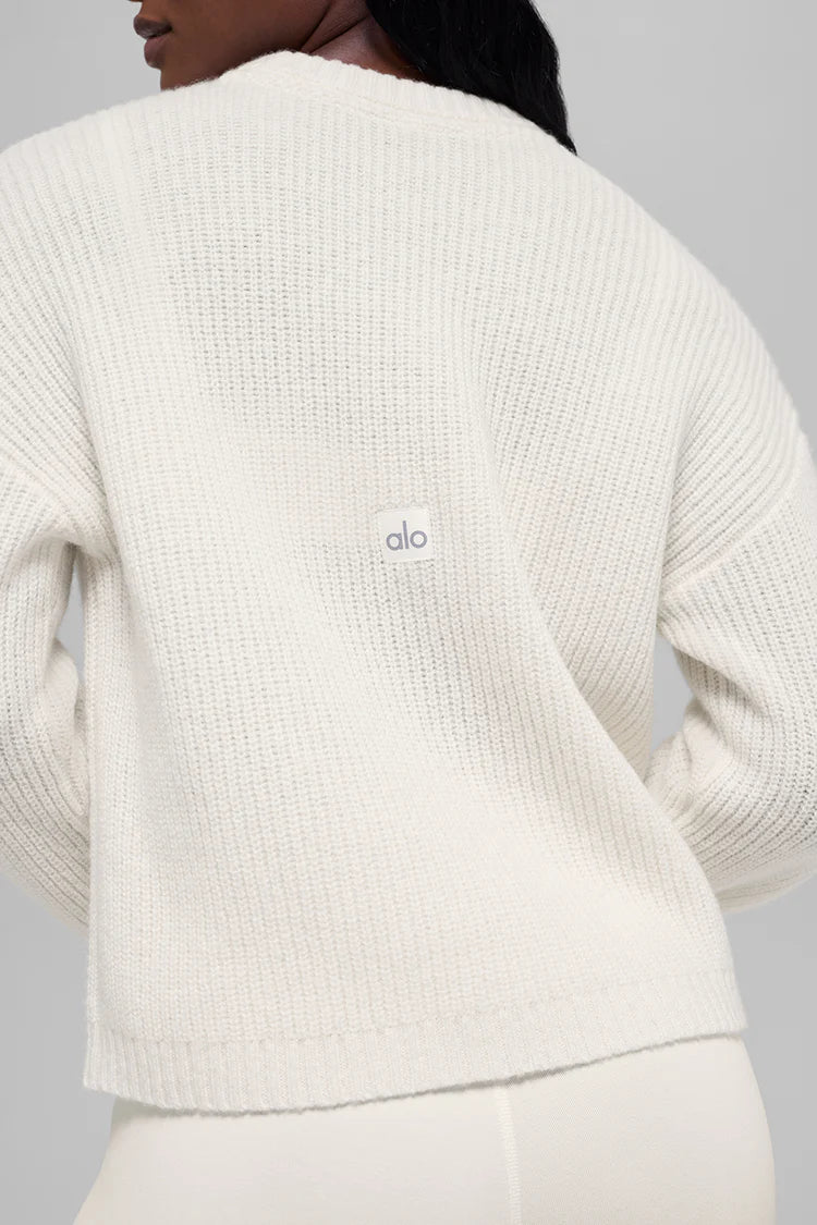 Wool Cashmere Ribbed Noble Crewneck Sweater