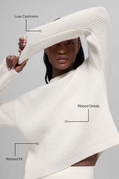 Wool Cashmere Ribbed Noble Crewneck Sweater