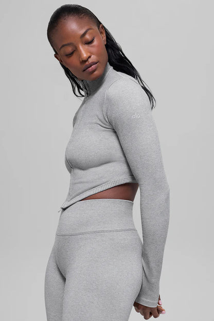 Seamless Two Tone Rib Jacket