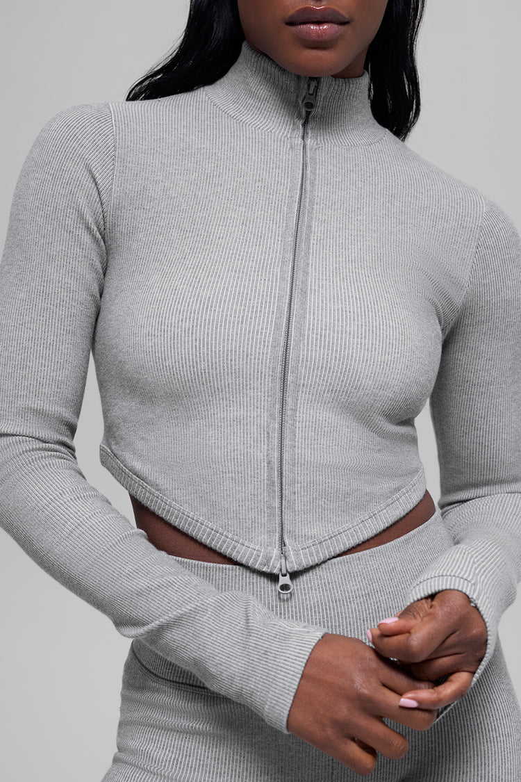 Seamless Two Tone Rib Jacket