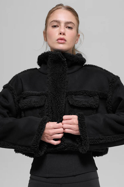 Faux Shearling Snowfall Cropped Jacket