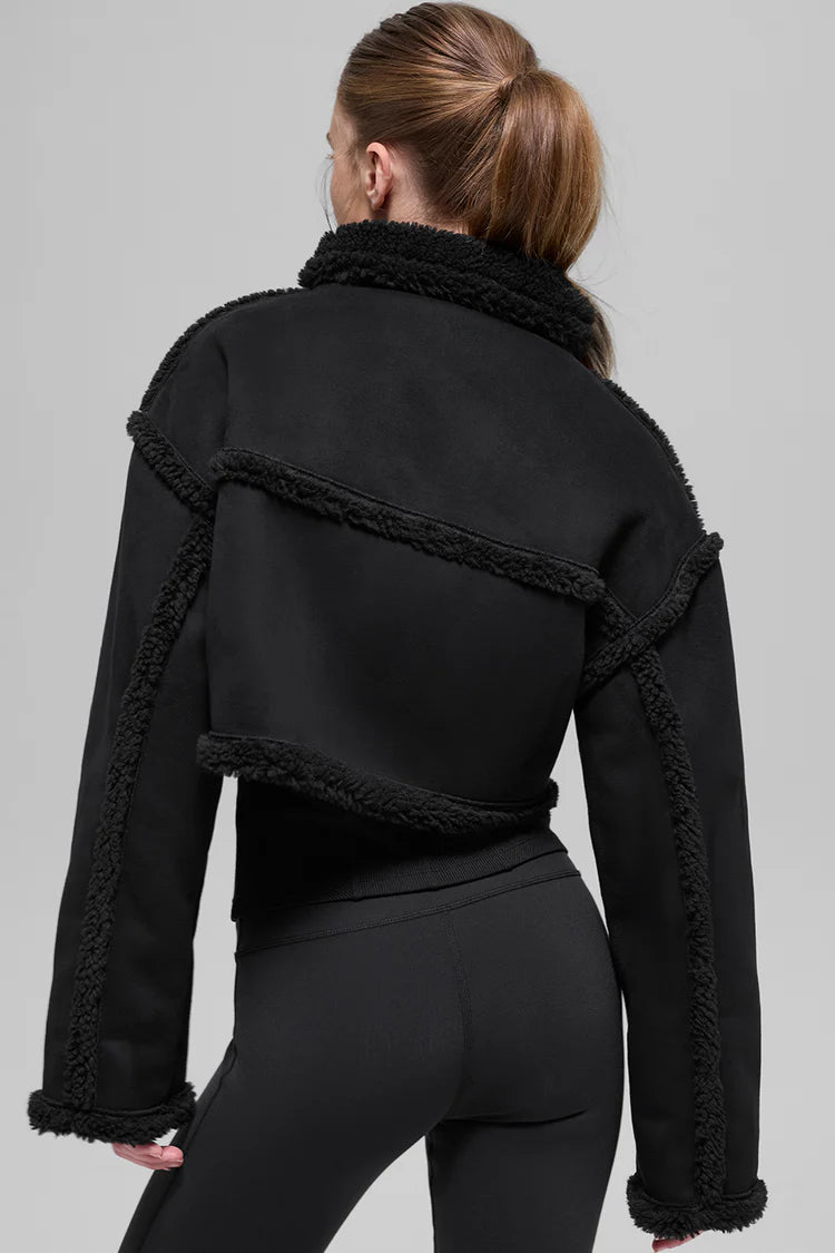 Faux Shearling Snowfall Cropped Jacket