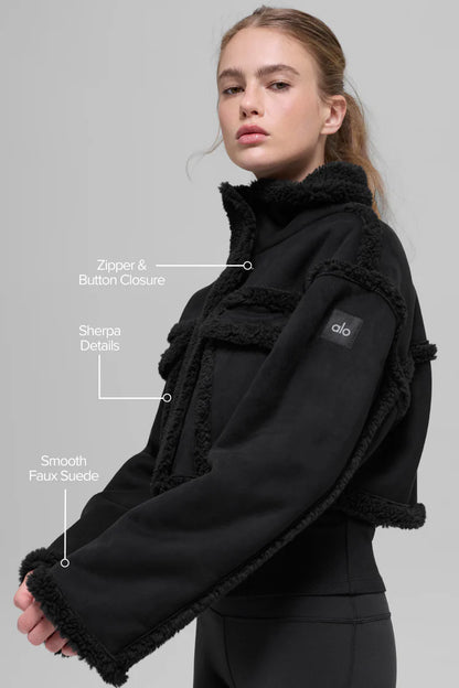 Faux Shearling Snowfall Cropped Jacket
