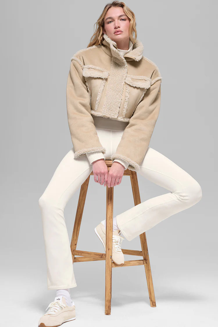 Faux Shearling Snowfall Cropped Jacket