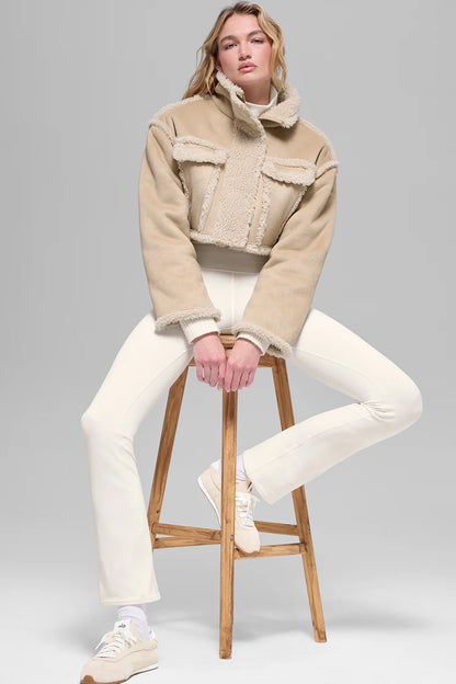 Faux Shearling Snowfall Cropped Jacket