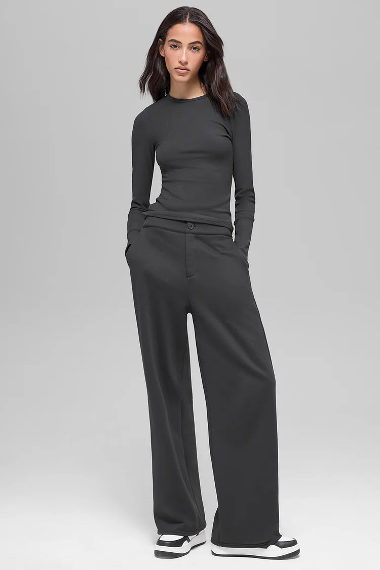High-Waist Sweatpant Trouser