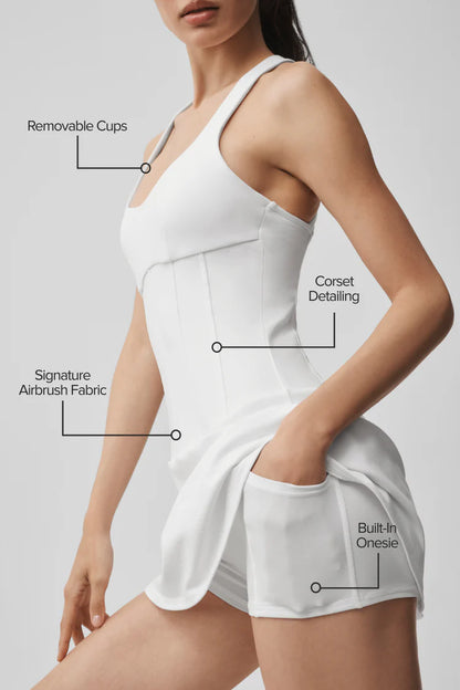 Airbrush Sparks Fly Corset Tennis Dress